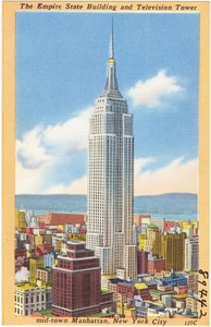 The Empire State Building and television tower, mid-town Manhattan, New York City