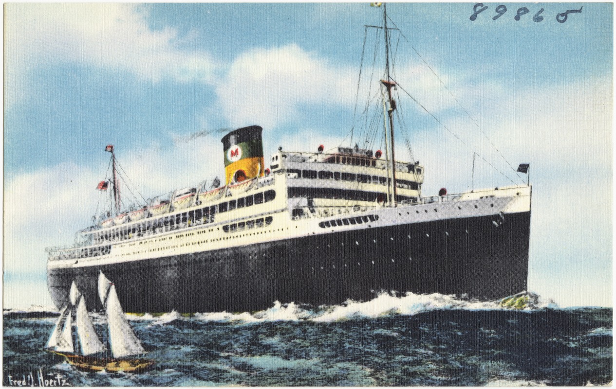 The Good Neighbor liners Argentina and Brazil, operated by Moore-McCormack Lines, sailing from New York to the East Coast of South America.