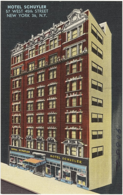 Hotel Schuyler, 57 West 45th Street, New York 36, N.Y.