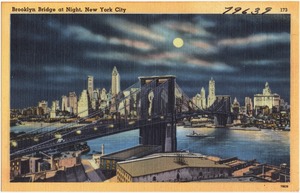 Brooklyn Bridge at night, New York City