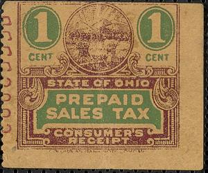 State of Ohio 1 cent prepaid sales tax