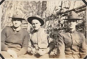 Three U.S. Marines seated at U.S. Marine base Quantico, VA