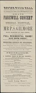 Boston Music Hall, grand farewell concert and musical festival, given as a parting compliment to Mr P. S. Gilmore