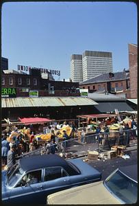 Outdoor food market at Haymarket Square