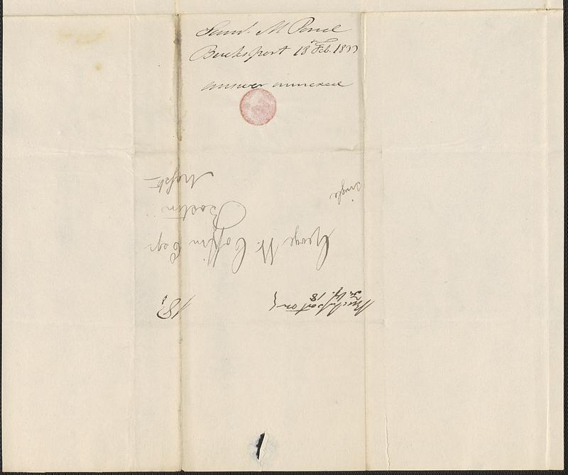 Samuel M. Pond to George Coffin, 18 February 1833 - Digital Commonwealth