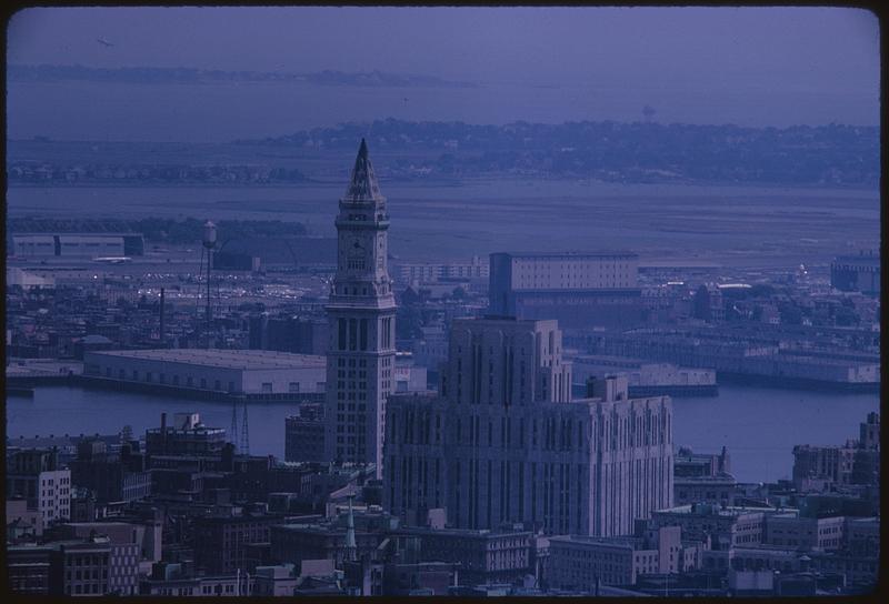 Elevated view of Boston including Custom House Tower