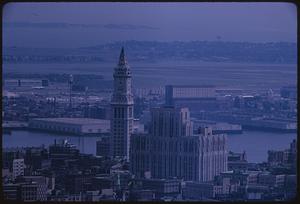 Elevated view of Boston including Custom House Tower