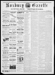 Roxbury Gazette and South End Advertiser, February 12, 1885