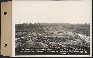 Contract No. 80, High Level Distribution Reservoir, Weston, photo no. 2 of panoramic view, looking southwest from point "A" at site of high level distribution reservoir, Weston, Mass., Aug. 23, 1939