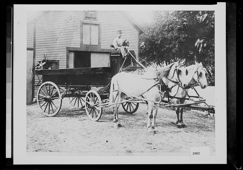 Barn of Whitney-Daniels House - Daniels freight wagon with driver and team