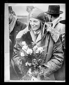 Earhart after she arrived in Southampton, England