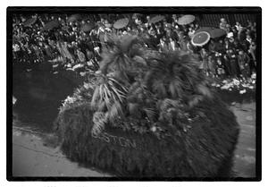 Boston Park Department float in a rainy parade