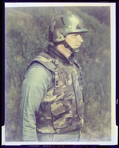 CEMEL- body armor, vest (kevlar) & helmet (front view)