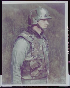 CEMEL- body armor, vest (kevlar) & helmet (3/4 view)