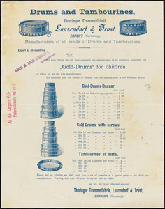 Lansendorf & Trost drums and tambourines