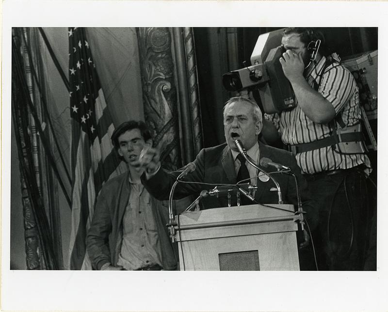 Cambridge School Committee Councillor Velucci Denouncing the Firing of School Supt. Frank Frisoli, January 1971