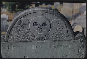 Headstone with winged death's head