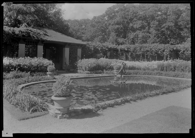 Lily pool, diagonal view, in garden of Mrs. W. Scott Fitz