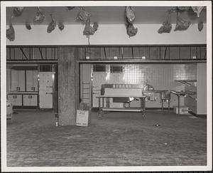 Construction of Boylston Building, Boston Public Library, cafeteria kitchen