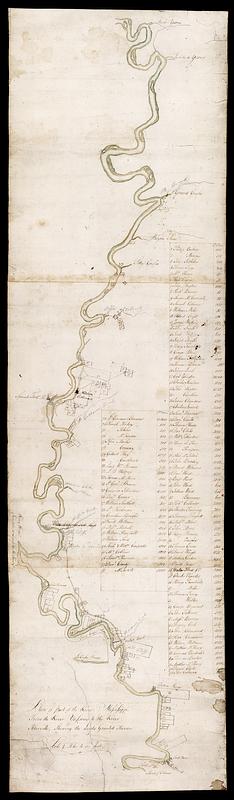 Plan of part of the River Mississippi, from the River Yassous to the River Ibberville, shewing the lands granted thereon