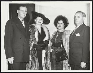 Secretary of Labor, Maurice Tobin, Mrs. Robert I. Diamond, of Winthrop, Honorary President of the Ladies’ State Committee of the Kiddie Kamp Corporation; Mrs. Julius Stone of East Boston, President of the Ladies State Committee and chairman of the ninth annual Donor Luncheon scheduled for May 21st at 12:00 o’clock noon at the Hotel Statler in Boston, and Julius Stone of Boston, and East Boston, President of the Kiddie Kamp Corporation. Secretary of Labor Tobin will be principal speaker at the Luncheon which is part of the annual Kiddie Kamp fundraising. Drive to provide means to send less-privileged boys to camp this summer. The Camp, depending entirely on voluntary contributions, actually sends more than 700 boys of this state each year to its camp on beautiful Lake MAssapoag in Sharon, Massachusetts.