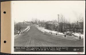 Contract No. 43, Extension of Belchertown-Pelham Highway to New Salem Center, Shutesbury, New Salem (Franklin County), view from main highway southerly to New Salem Center, New Salem, Mass., Mar. 19, 1935