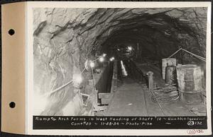 Contract No. 20, Coldbrook-Swift Tunnel, Barre, Hardwick, Greenwich, ramp and arch forms in west heading of Shaft 10, Quabbin Aqueduct, Hardwick, Mass., Nov. 28, 1934
