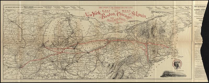 Map of the West Shore Railroad and connections