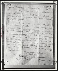 Letter that Won a Dog-This is a photo of the letter sent to President Roosevelt by 10-year-old Ann Gillcreast of 9 East street, Stoneham, asking him to drop prices on cocker spaniel dogs as she wanted one but the cost was too high. The letter was turned over to the OPA and eventually came into the hands of Mrs. Laurette Rounsevell, who showed it to a friend. The latter sent a spaniel to the Stoneham girl.