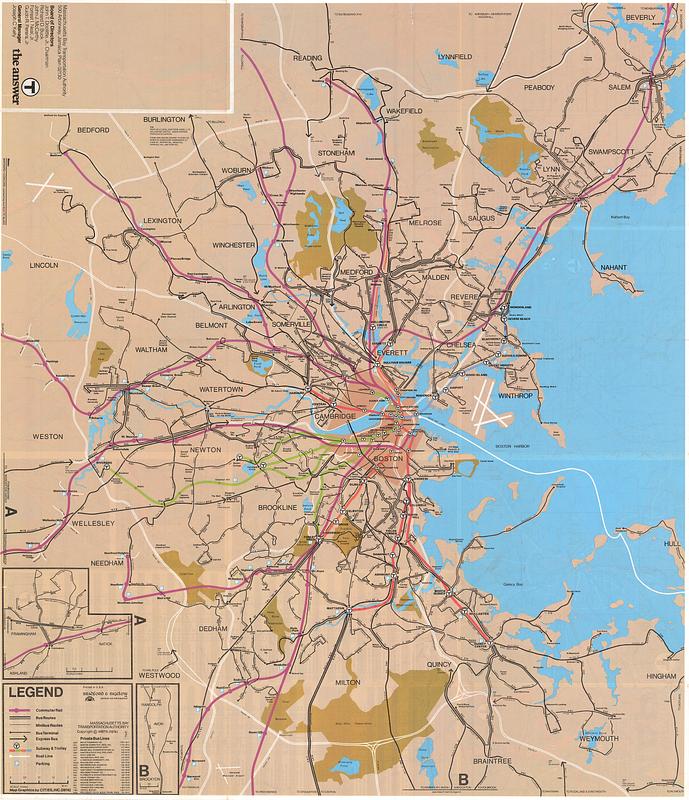 Metropolitan Boston transportation map