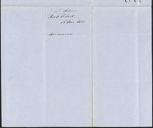D. Page to George Coffin, 18 November 1850