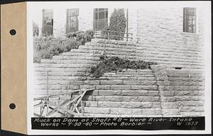 Muck on dam at Shaft #8, Ware River Intake Works, Barre, Mass., Aug. 30, 1940