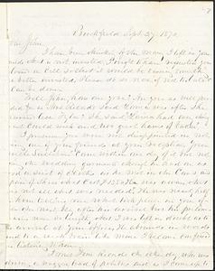 Letter from Zadoc Long to John D. Long, September 27, 1870
