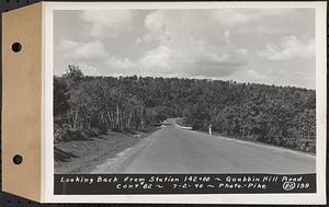 Contract No. 82, Constructing Quabbin Hill Road, Ware, looking back from Sta. 142+00, Ware, Mass., Jul. 2, 1940