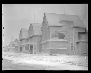 Ice-covered houses