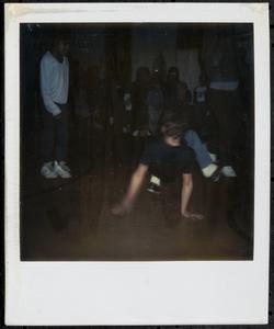 Young man breakdancing