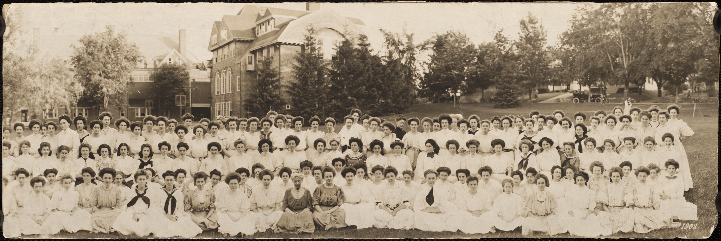 Dana Hall Students 1908 with Helen Temple Cooke, Principal