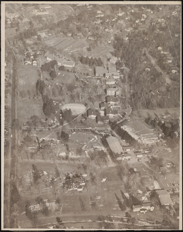 Aerial view of Dana Hall Campus, Before 1970, c. 1968