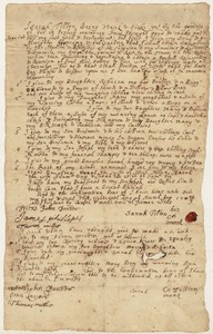 Will of Sarah Tillton (handwritten), March 18, 1709/10, with additions