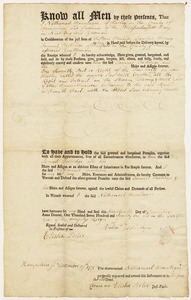 Deed to one-seventh part of Hadley saw mill; Nathanael Mountague of Hadley to Samuel Partridge, December 17, 1771