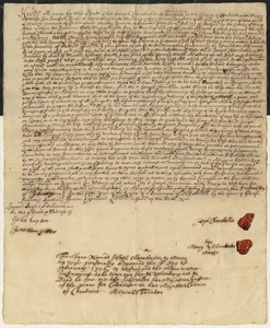 Land deed (handwritten), Joseph Chamberlin of Coniticot to Sam Billing, February 15, 1706/7