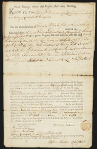 Deed, Ebenezer Dickinson of Litchfield, Connecticutt, to Samuel Partridge, 1765