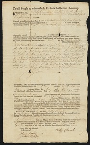 Deed, Patty Church to Elijah Morton, 1791