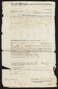 Deed, Wait Broughtton of Whatley [sic] to Joshua Belding, 1773