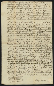 Bond, Perez Morton to Timothy Dutton of Northfield, 1796