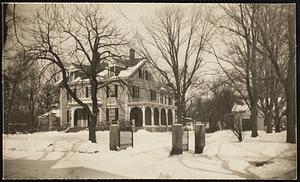 W. D. Ticknor House in the snow, Jamaica Plain