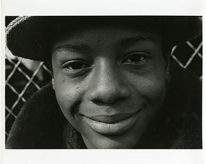 Close-up portrait of teenage boy