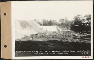 New dam looking towards headworks, Barre Wool Combing Co., Barre, Mass., 3:05 PM, Oct. 10, 1934