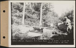 Weir below Pepper's mill pond dam, Ware, Mass., 9:10 AM, Jun. 25, 1936