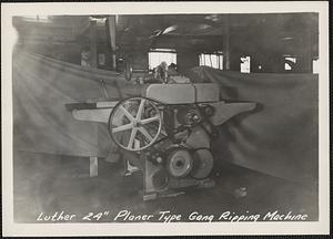 Luther 24" planer type gang ripping machine, Ware Woolen Co., Ware, Mass., ca. 1928